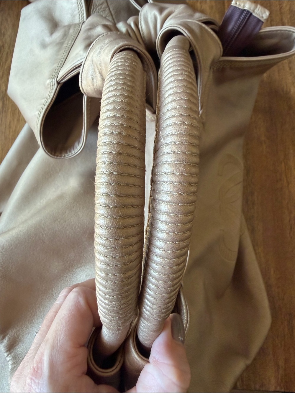 Loewe Nappa Aire Shoulder Bag - Gold Iridescent Leather - Picture 10 of 15